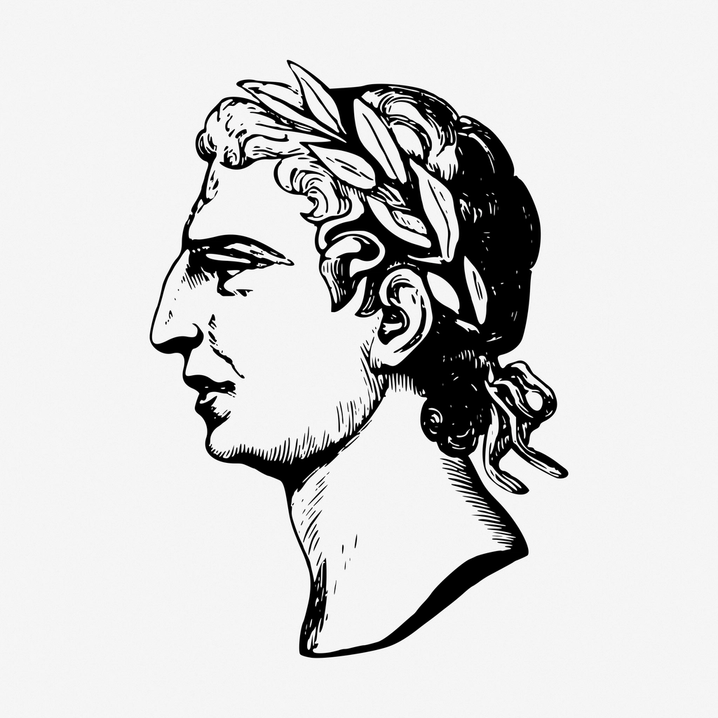 Roman sculpture hand drawn illustration