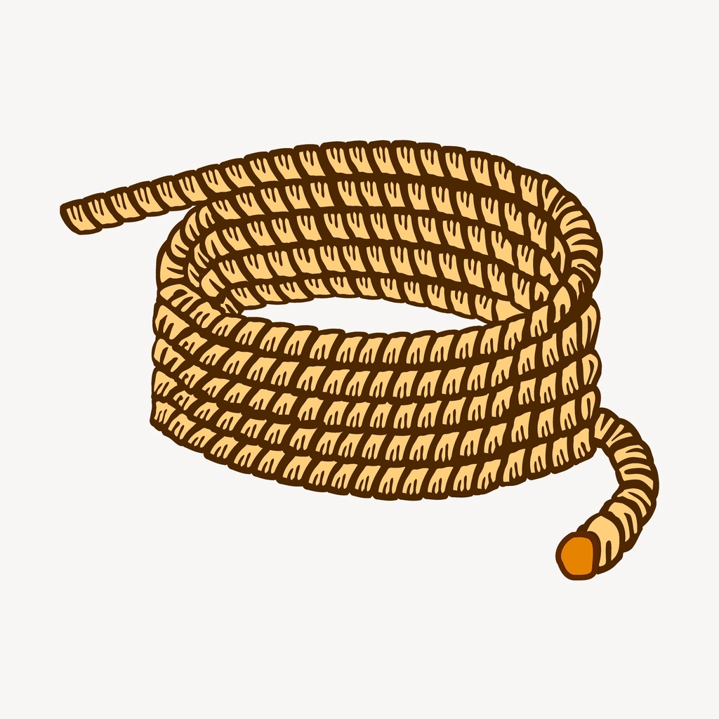 Rope line art collage element