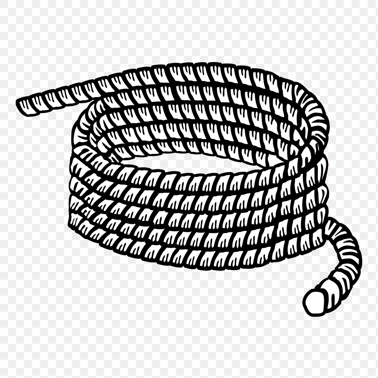Rope line art png sticker