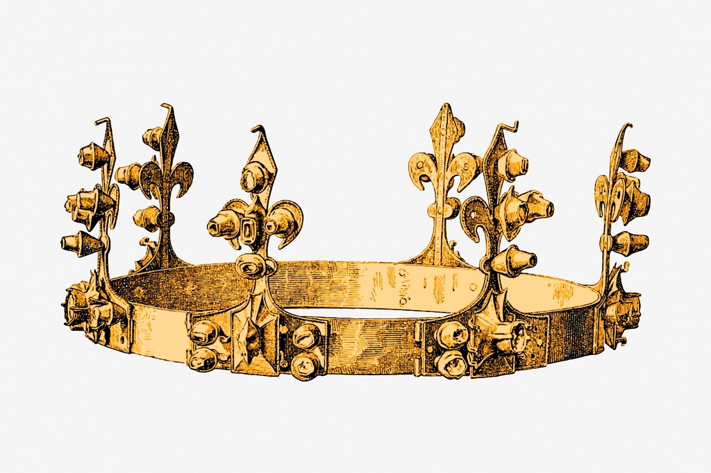 Royal gold crown hand drawn