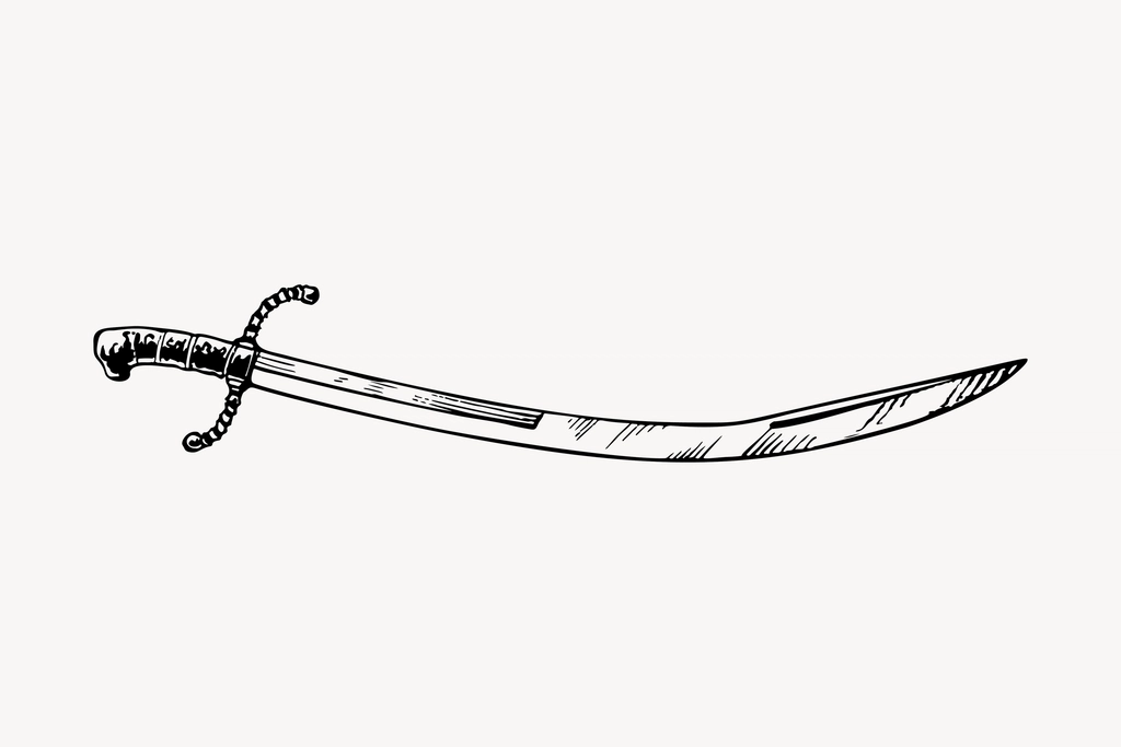 Saber clipart, drawing illustration vector