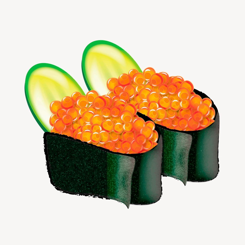Salmon roe sushi hand drawn