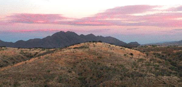 SAN CAYETANO MTS, Santa Cruz Co, AZ -03 watercolor via Photoshop