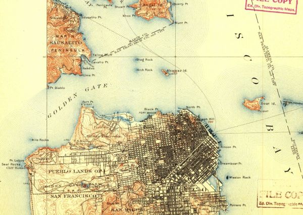 San Francisco, California, 1899, 15-minute topographic map
