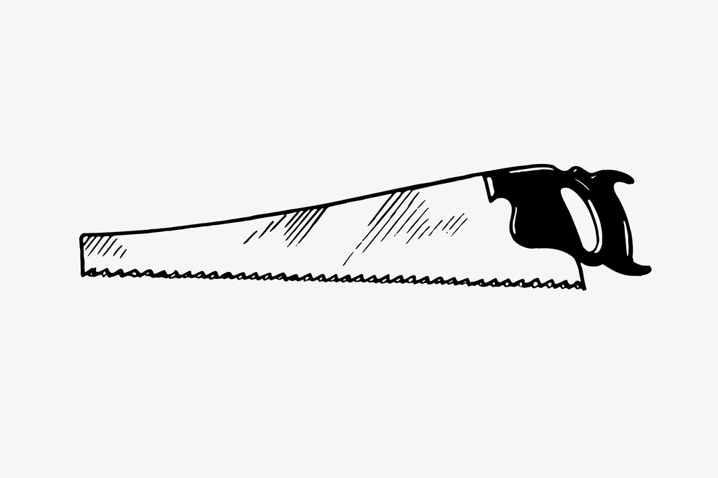 Saw clipart, drawing illustration psd