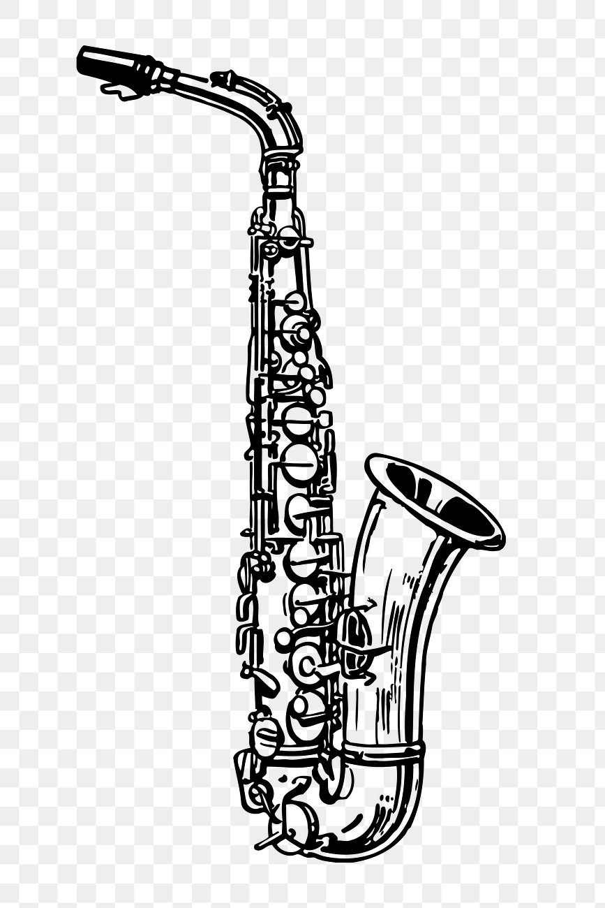 Saxophone png sticker, musical instrument