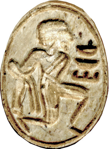 Scarab with Bound Captive ca. 1550 BCE (New Kingdom, Dynasty 18)