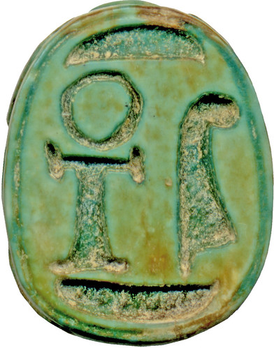 Scarab with Script Sign Combination ca. 1525-1492 BCE (New Kingdom, Dynasty 18)