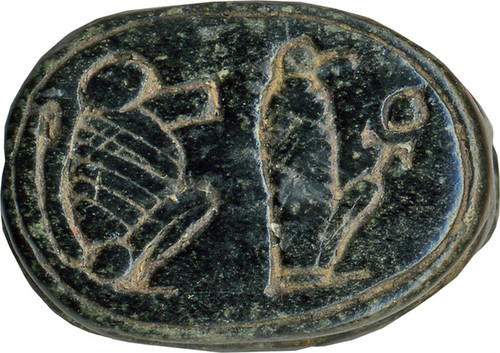 Scarab with Two Different Images of Thoth 646-342 BCE (Late Period)