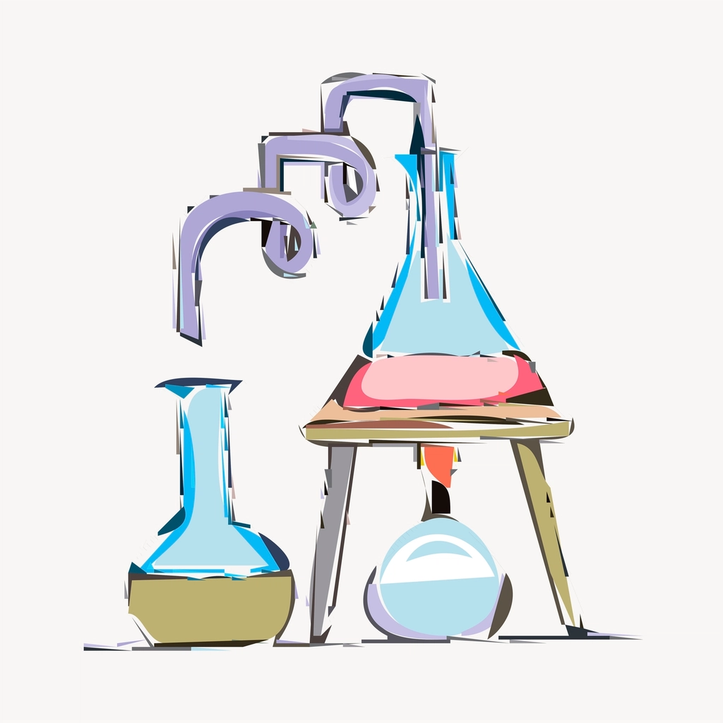 Science equipment sticker, object illustration