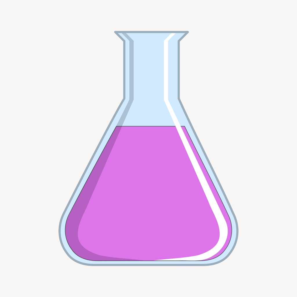 Science erlenmeyer flask clipart, collage