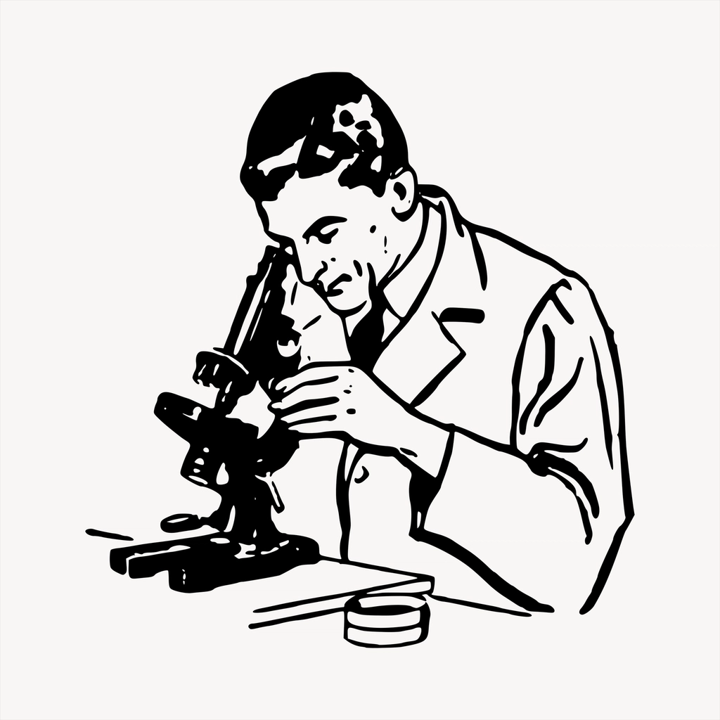 Scientist clipart, vintage hand drawn