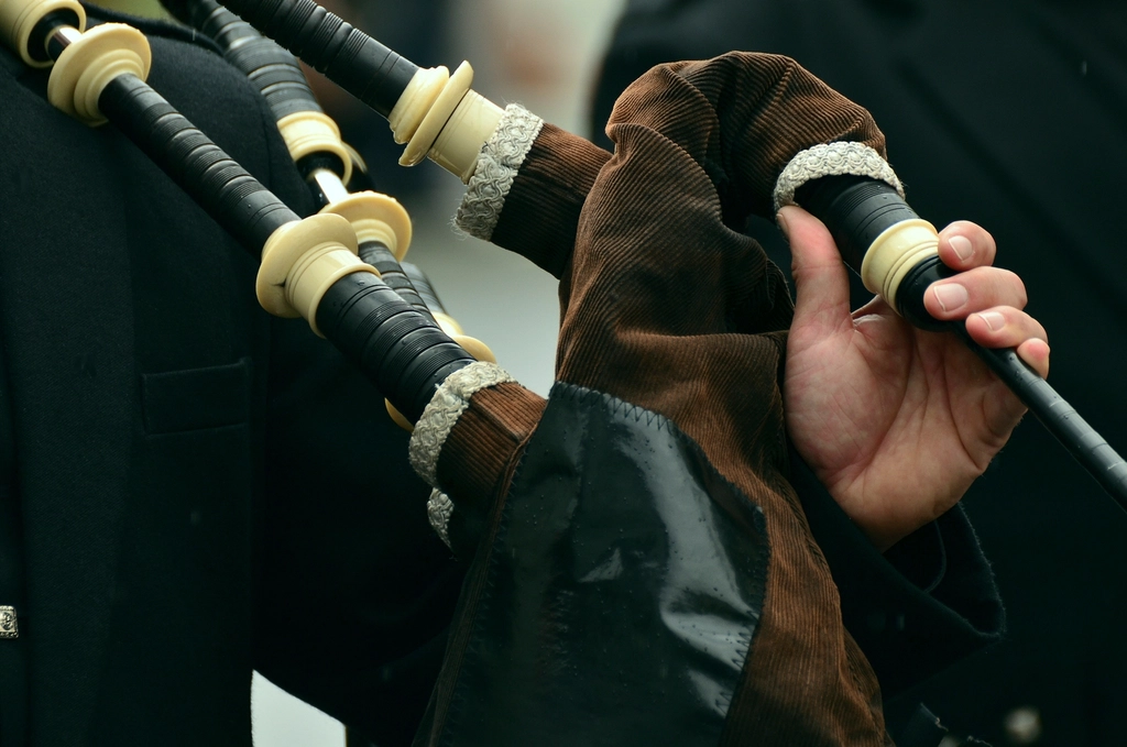 Scottish bagpipes, traditional musical instrument