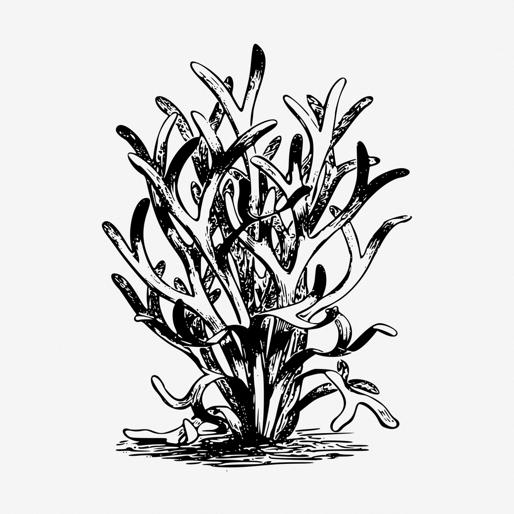 Seaweed botanical hand drawn illustration