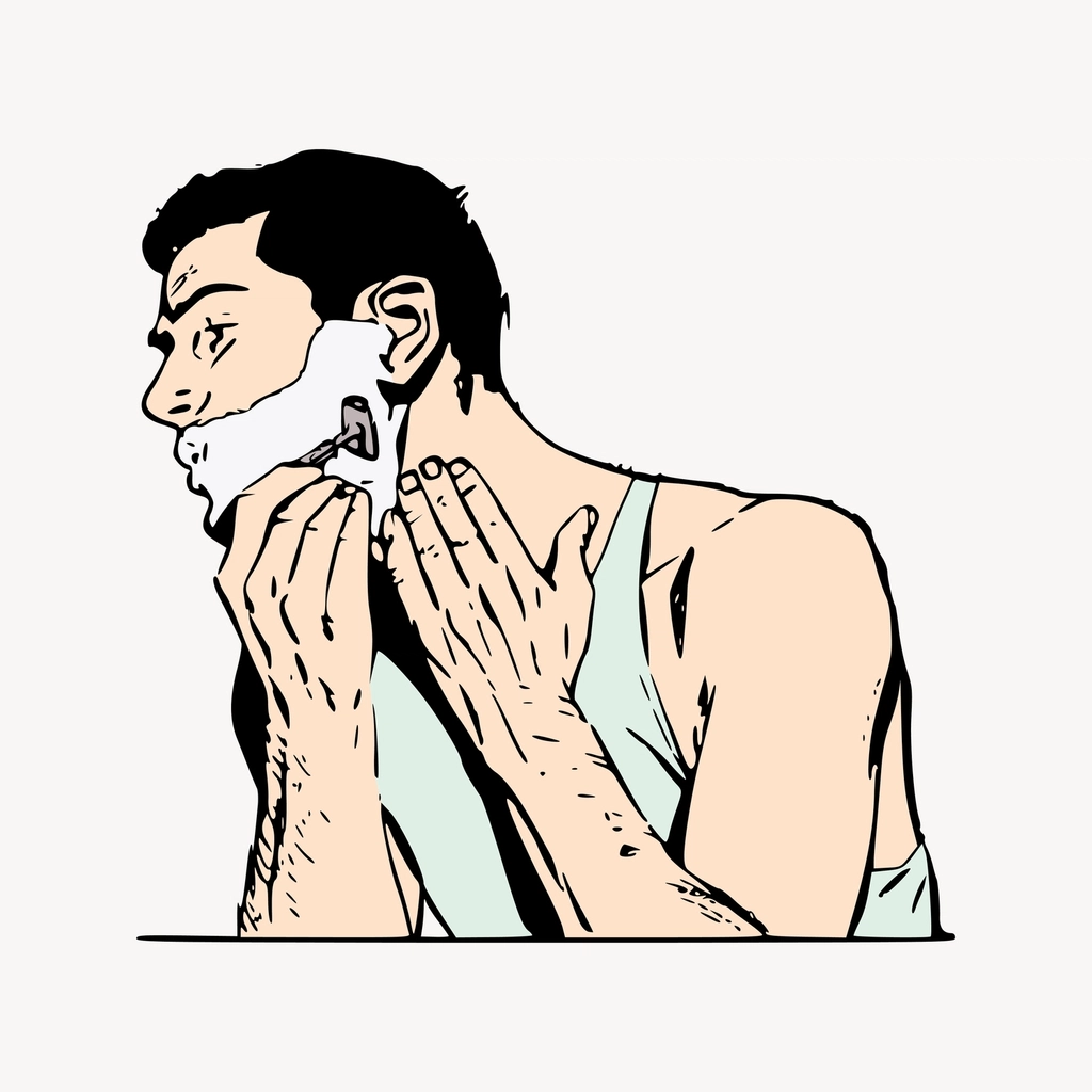 Shaving clipart, cartoon character illustration