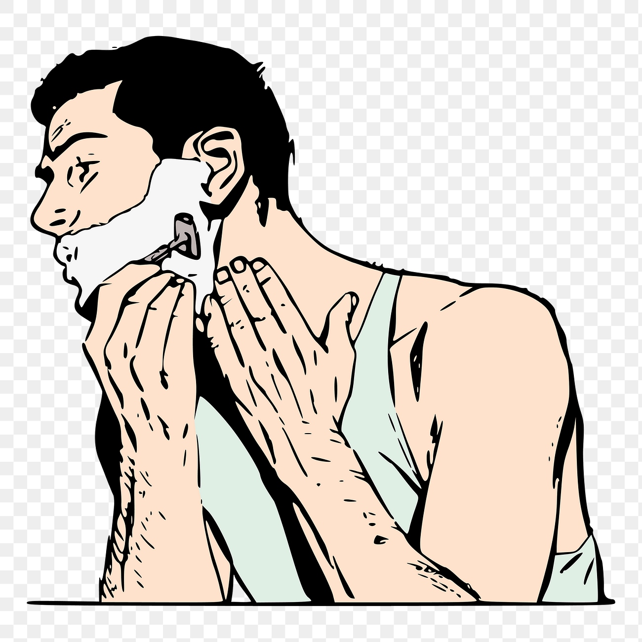 Shaving png sticker cartoon character