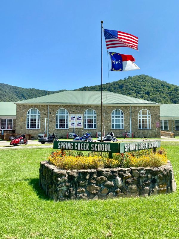 Sign, Old Spring Creek School, Spring Creek, NC