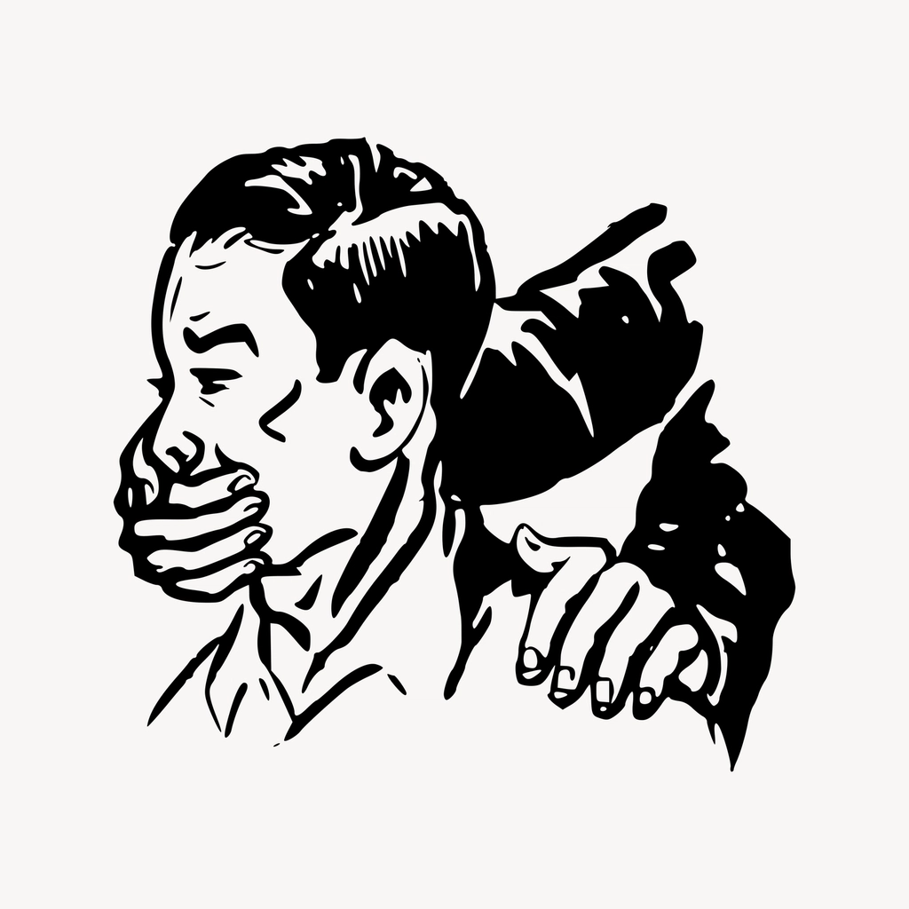 Silence clipart, cartoon character illustration