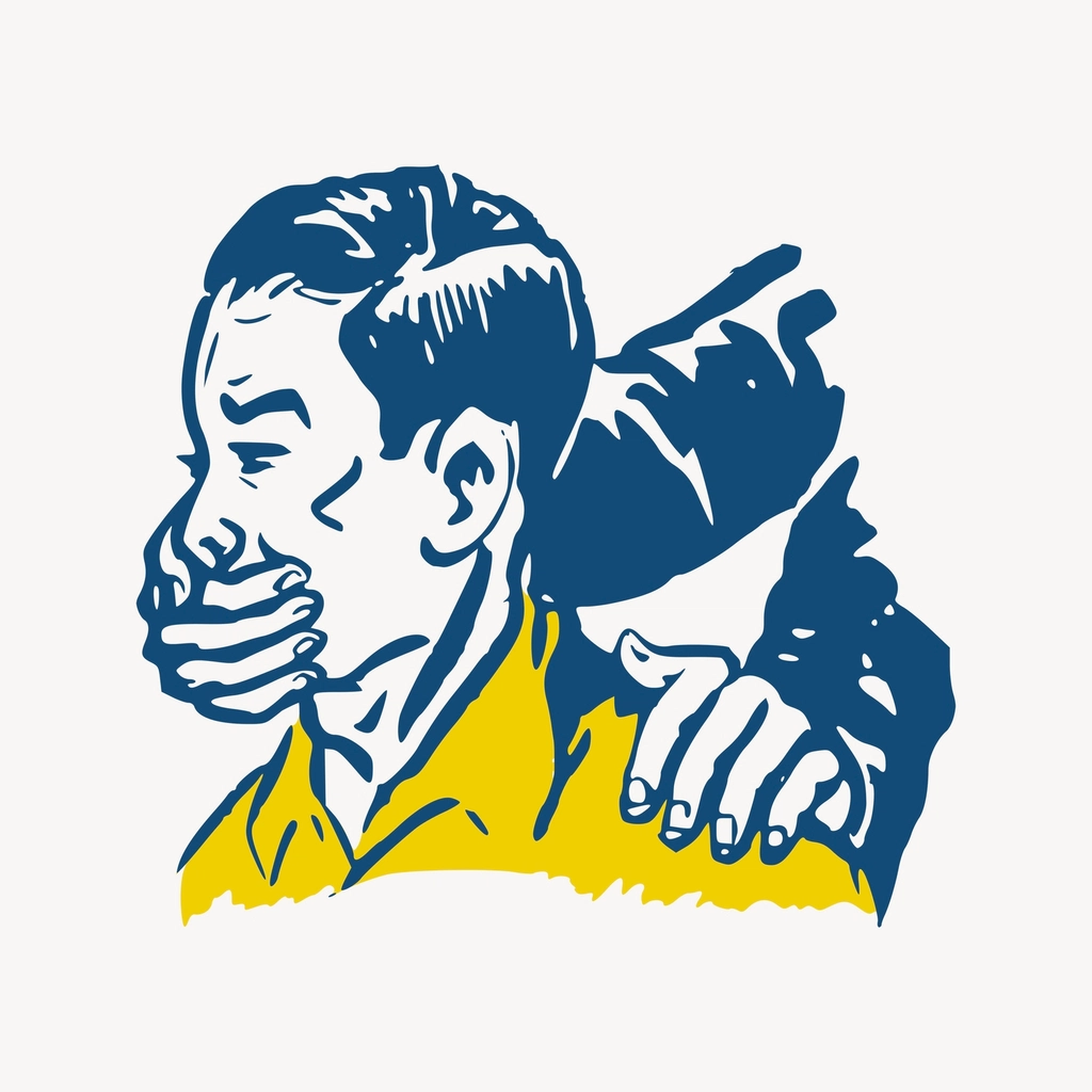 Silence clipart, cartoon character illustration