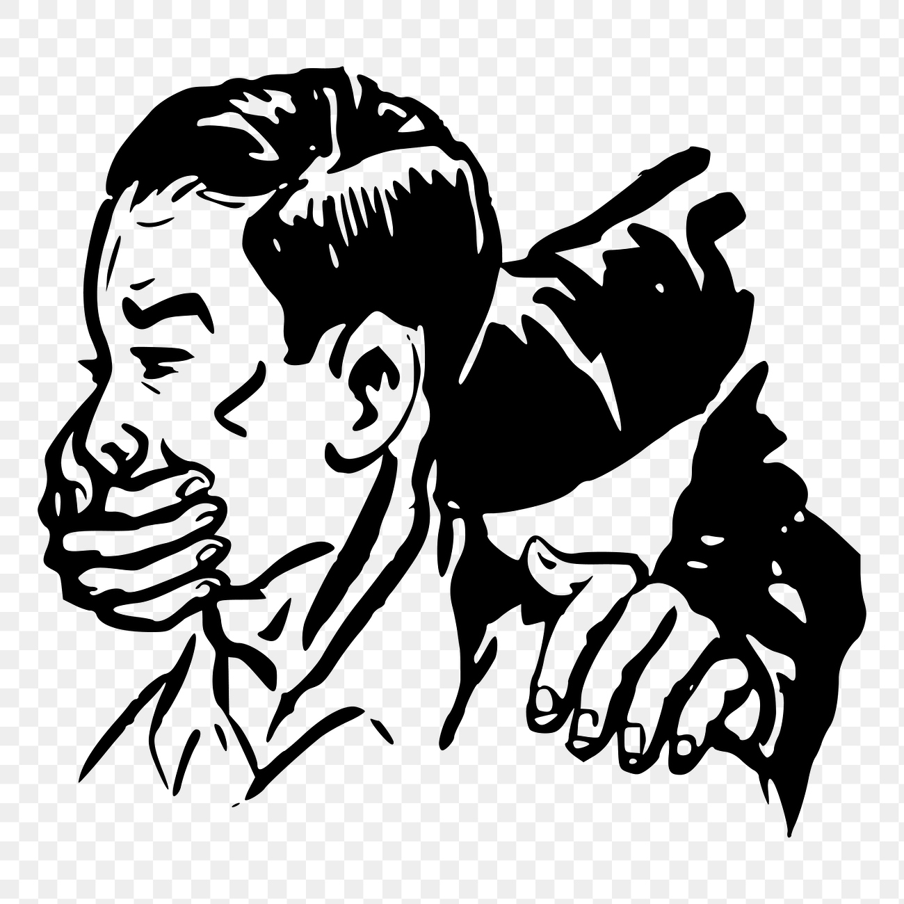 Silence png sticker cartoon character