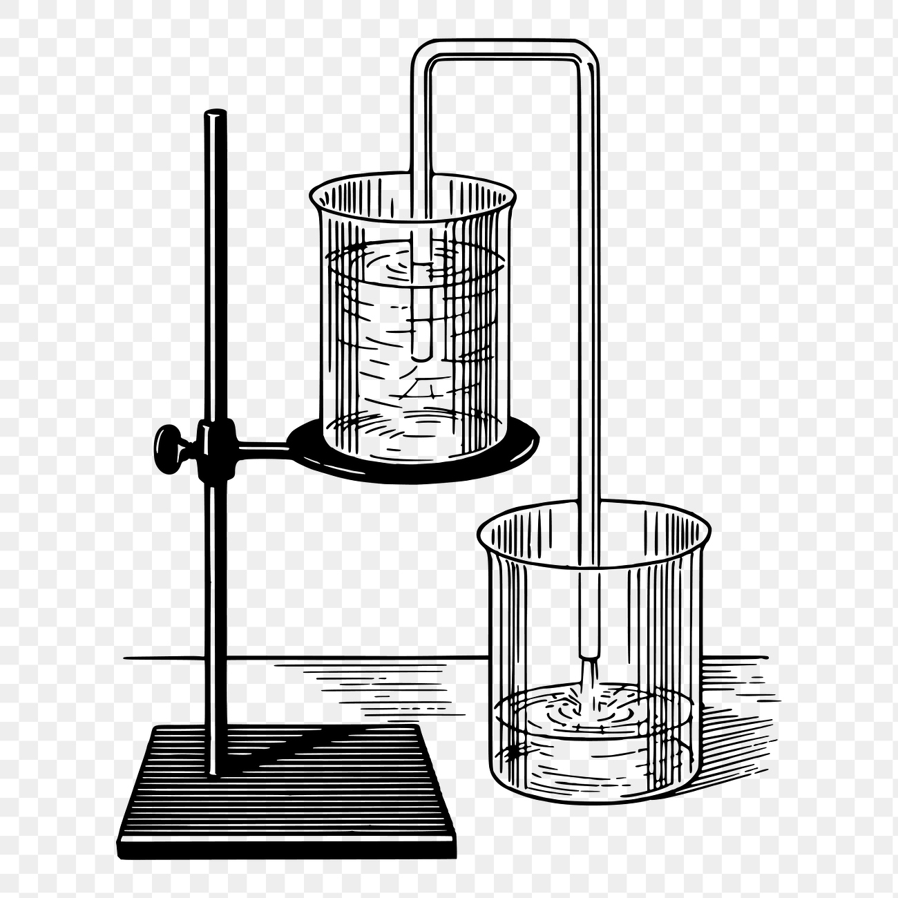 Siphon png sticker, science experiment