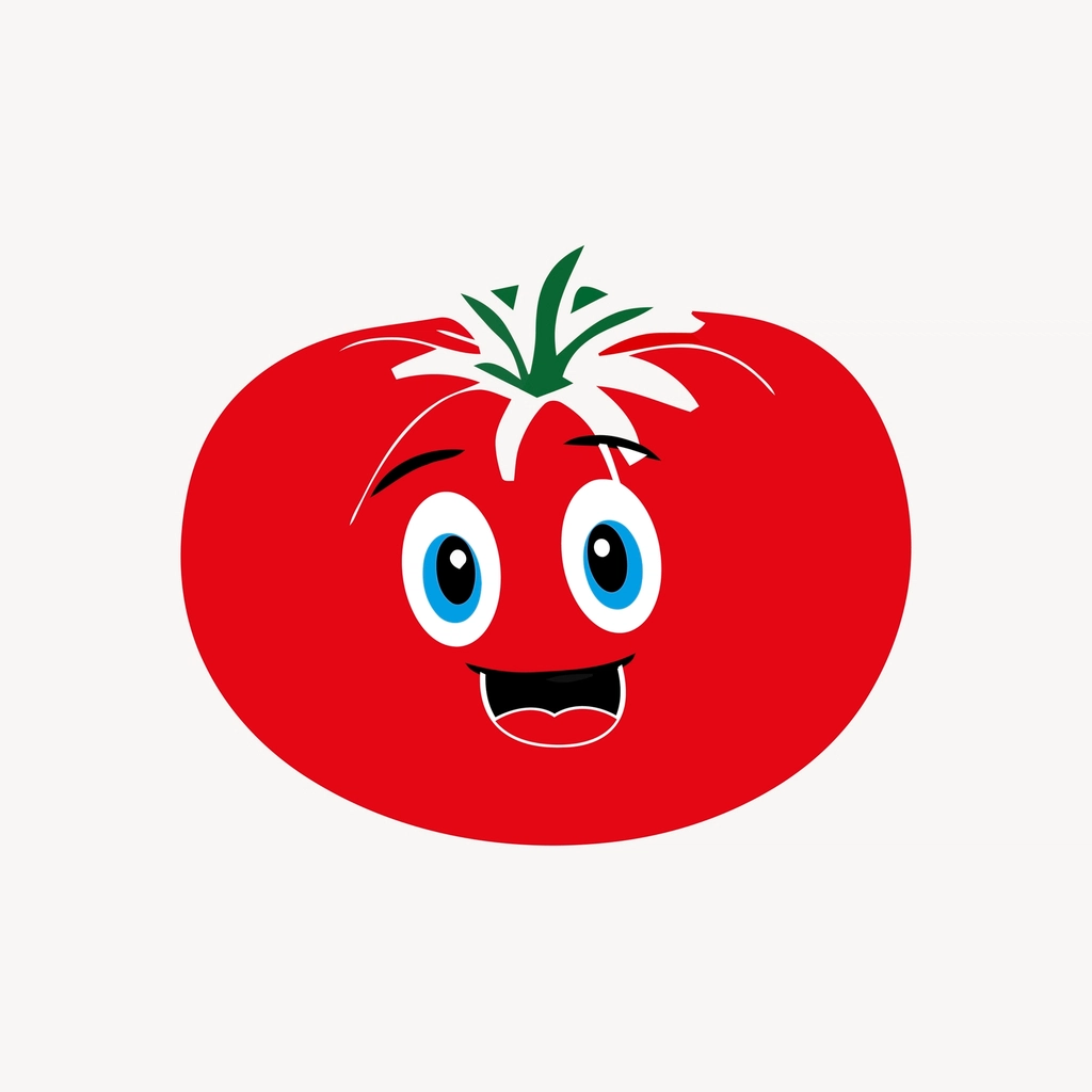 Smiling tomato clipart, vegetable cartoon