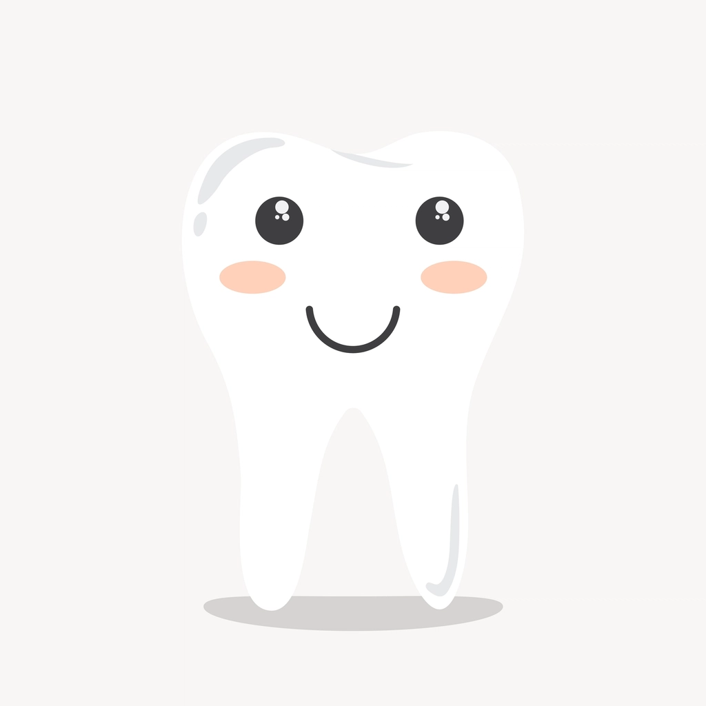 Smiling tooth clipart, cartoon illustration