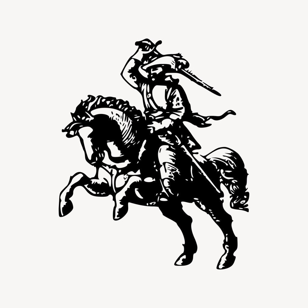 Solider horse clipart, drawing illustration