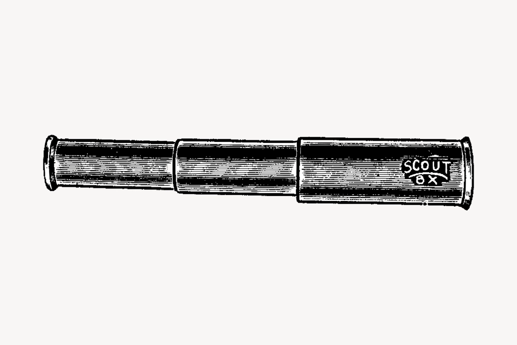 Spyglass hand drawn clipart, equipment