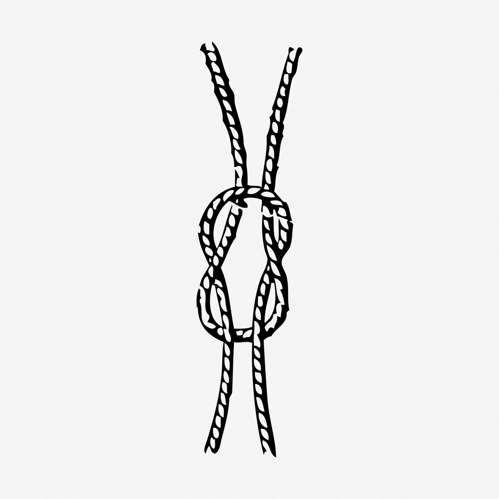 Square knot rope hand drawn