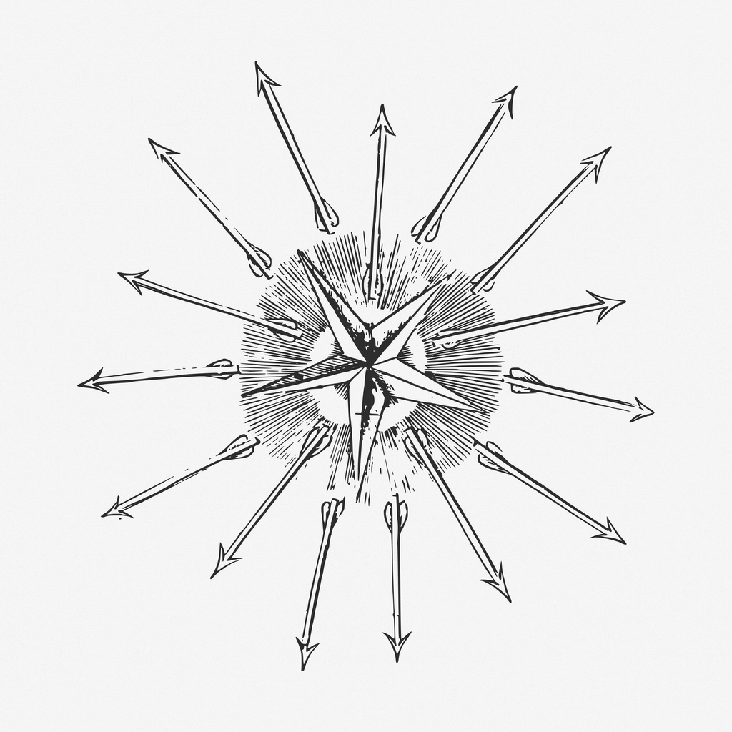 Star emblem hand drawn illustration