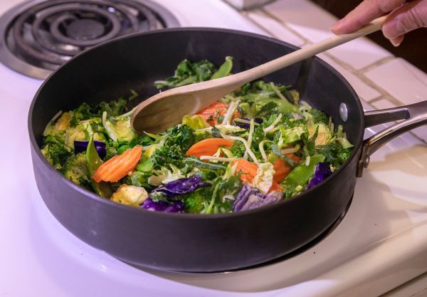 Stir Fry Vegetables in Pan