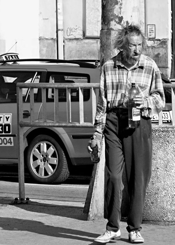Street Person with Bottles (new version)