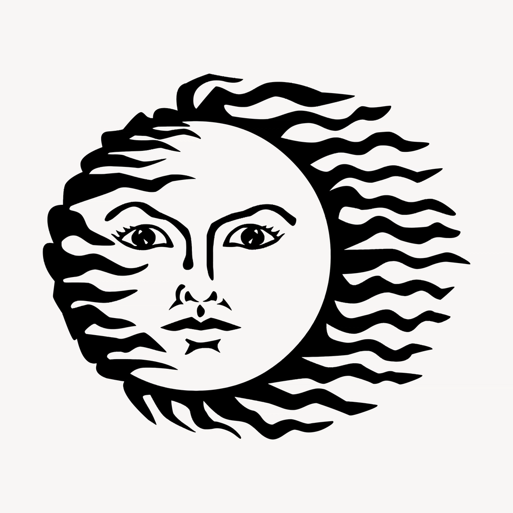 Sun clipart, drawing illustration vector