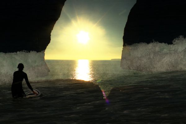 surfing whit the sun