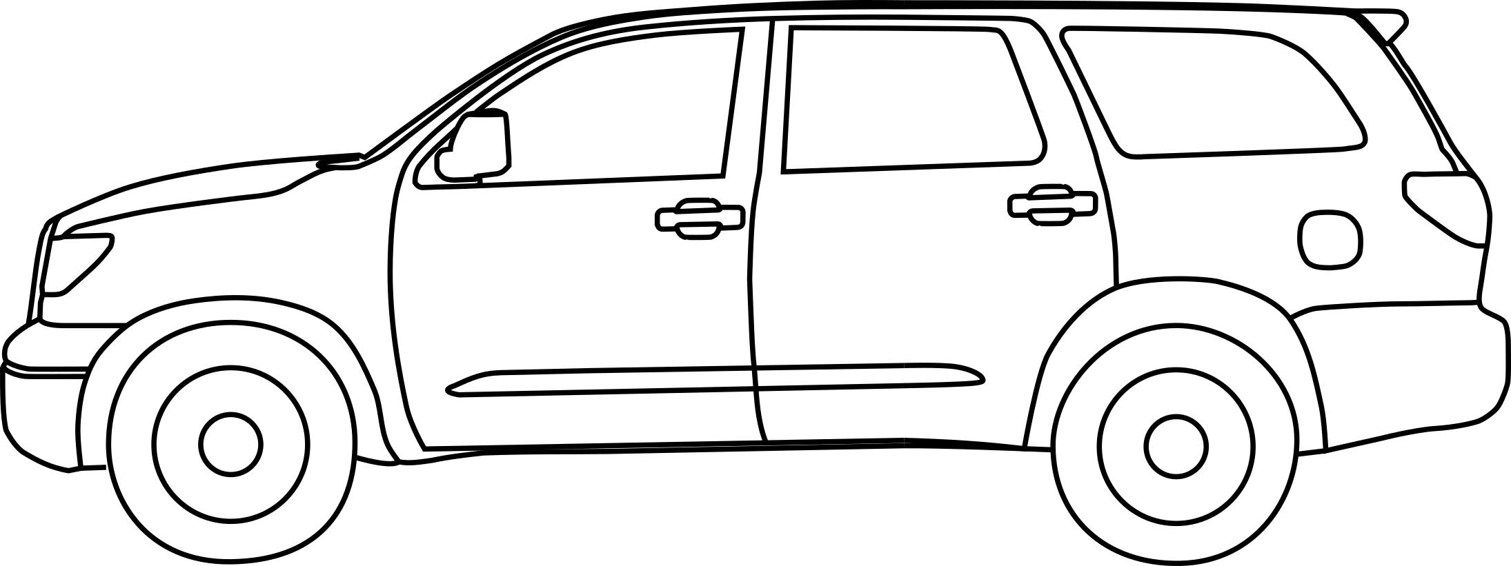 SUV Side View line art