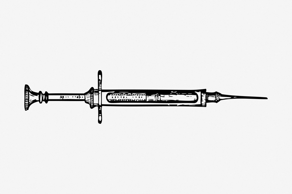 Syringe hand drawn illustration