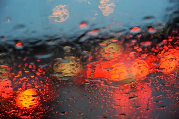 Tail lights, lights, rain on my windshield, cool, wet, groovy, Seattle, Washington, USA