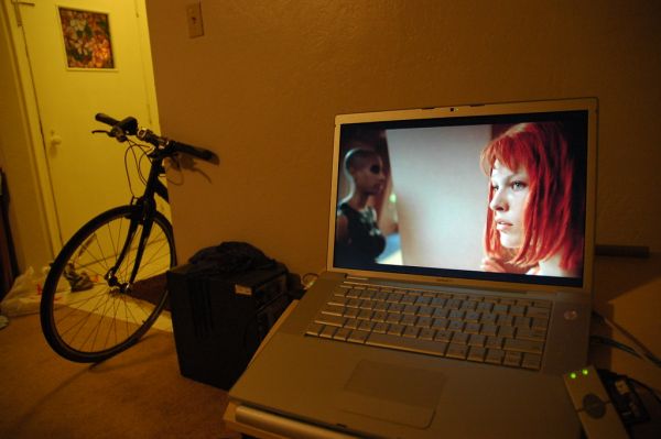 The Promise, Habitat, Modern Lifestyle, 5th Element video on Hulu.com, MacOS laptop, bike, Flash drive, San Mateo, California, USA
