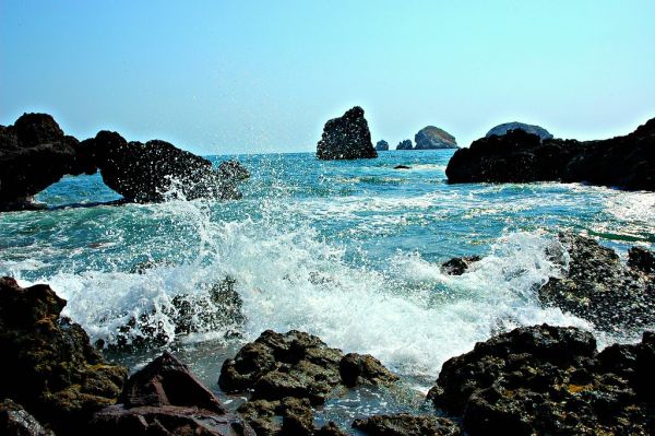 The wave at the little Arch, and friends, Mazatlan, Sinaloa, Mexico