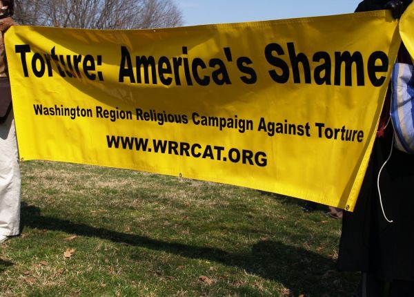 'Torture: America's Shame' Banner At The Public Witness Against Torture (Washington, DC: March 10, 2008)