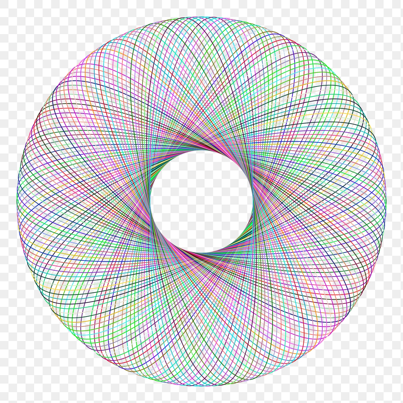 Torus shape png sticker, transparent
