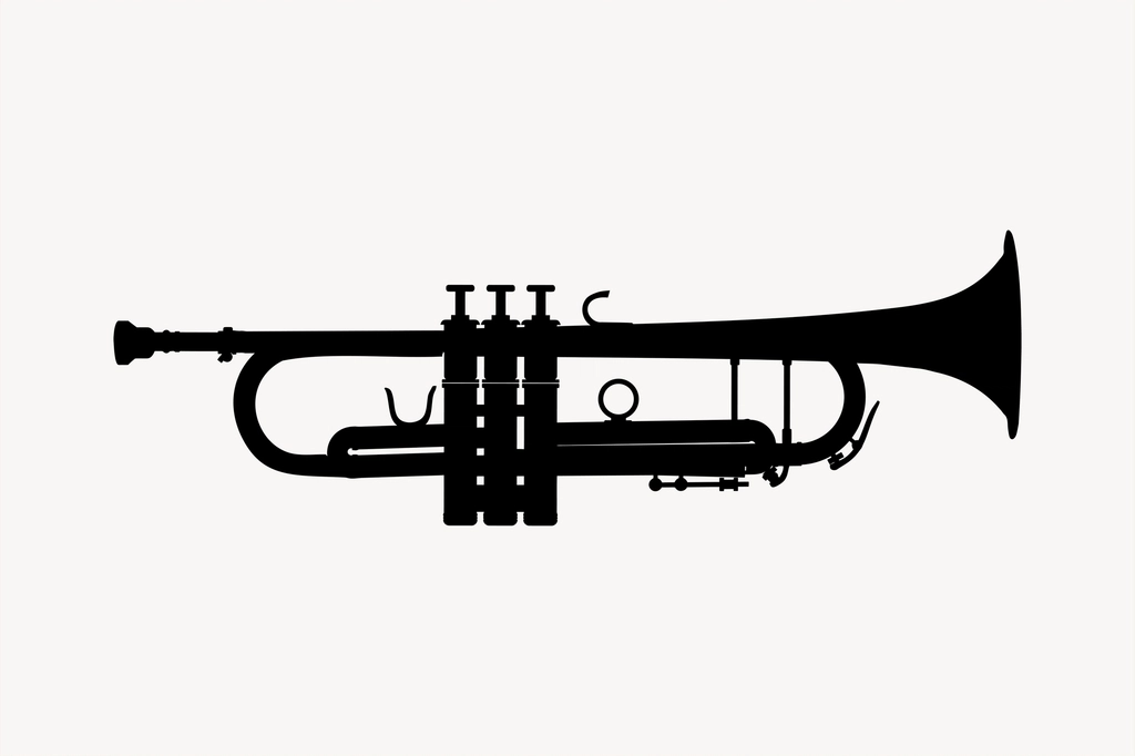 Trumpet clipart, drawing illustration psd