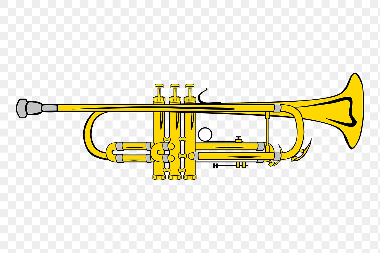 Trumpet png sticker, musical instrument