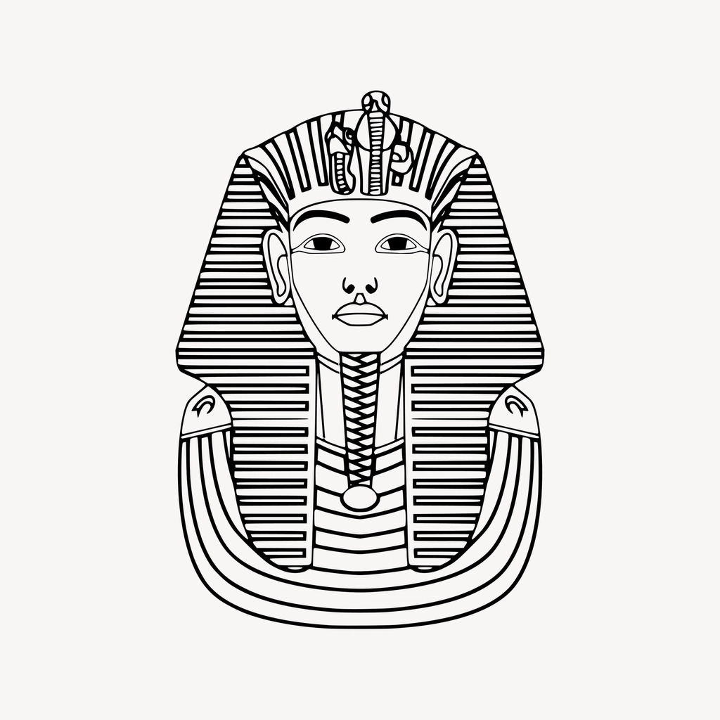 Tutankhamun clipart, drawing illustration vector