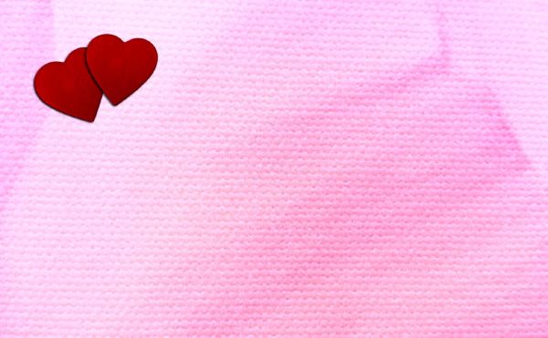 two hearts and pink
