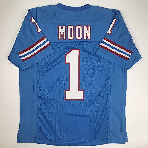 Unsigned Warren Moon Houston Blue Custom Stitched Football Jersey Size Men's XL New No Brands/Logos