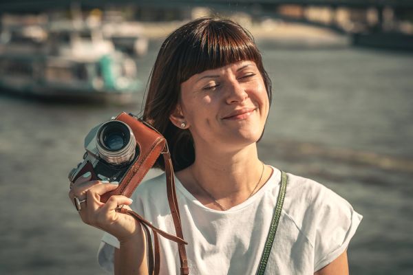 Vintage camera, outdoor shot