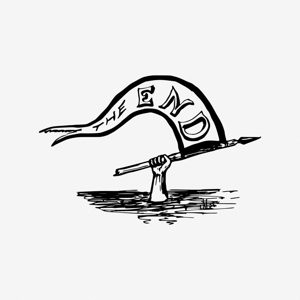 Vintage END flag hand drawn