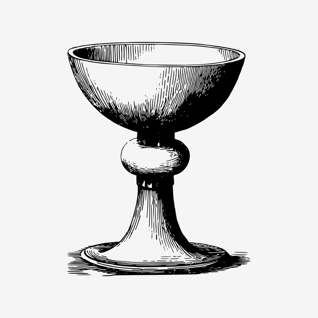 Vintage goblet hand drawn object